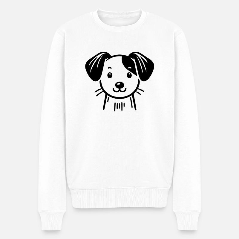 Hund - Männer Premium Bio Pullover - Weiß