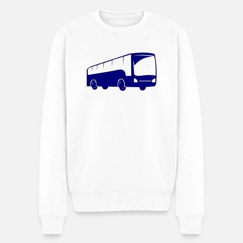 bus busfahren - Männer Premium Bio Pullover - Weiß