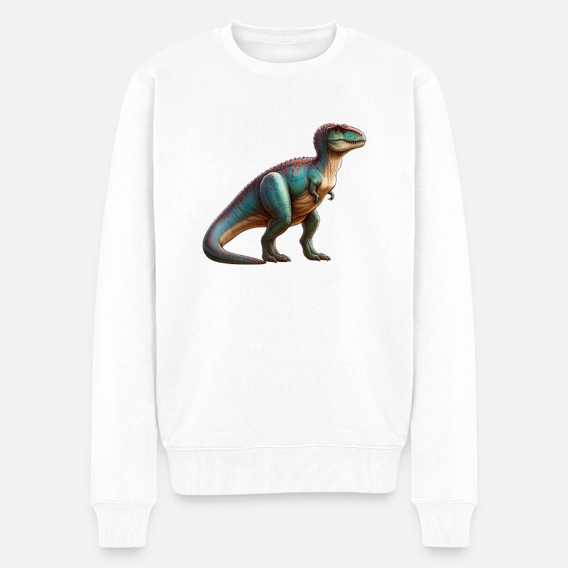 Riesiges T-Rex-Tier - Männer Premium Bio Pullover - Weiß