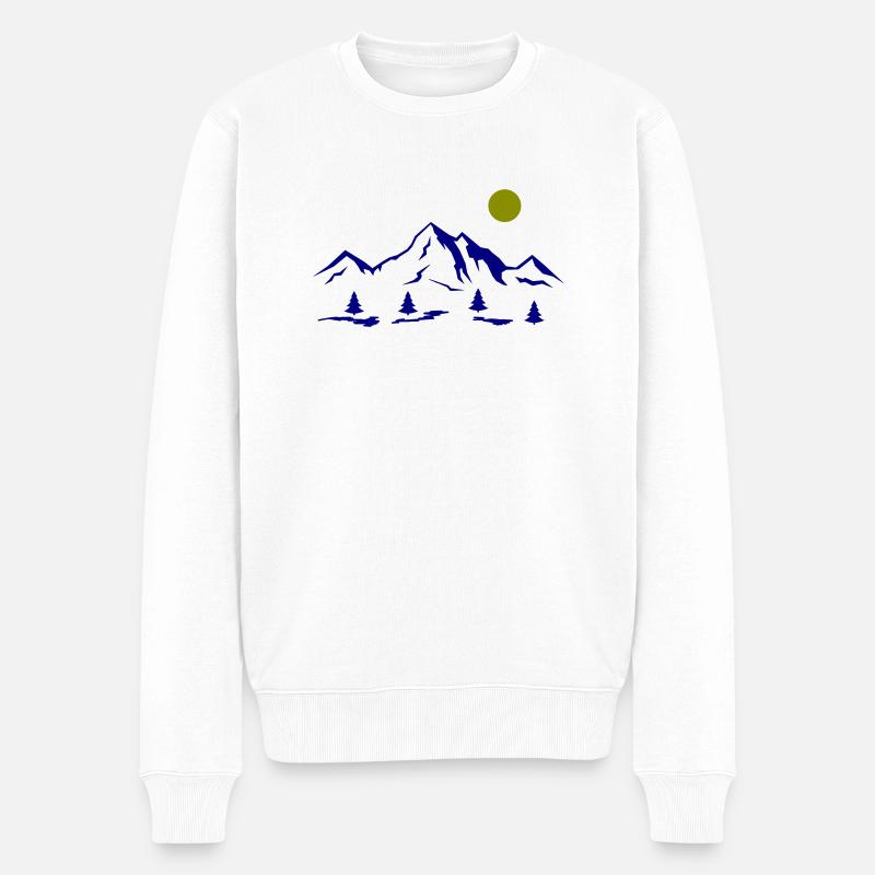 Berge - Männer Premium Bio Pullover - Weiß