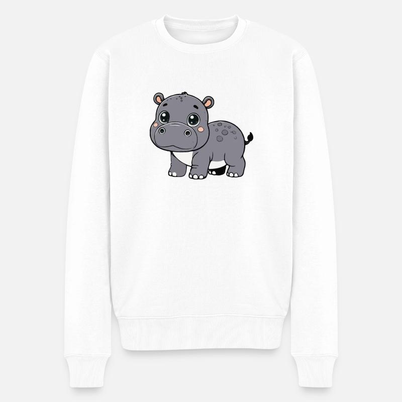 Enfant hippopotame - Pull Premium bio Homme - blanc