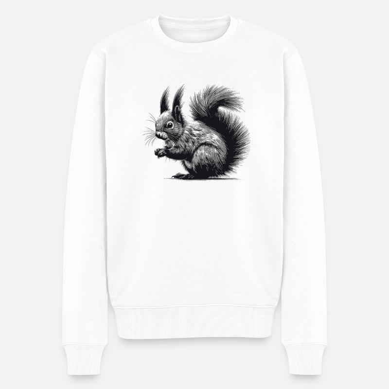 Eichhörnchen - Männer Premium Bio Pullover - Weiß