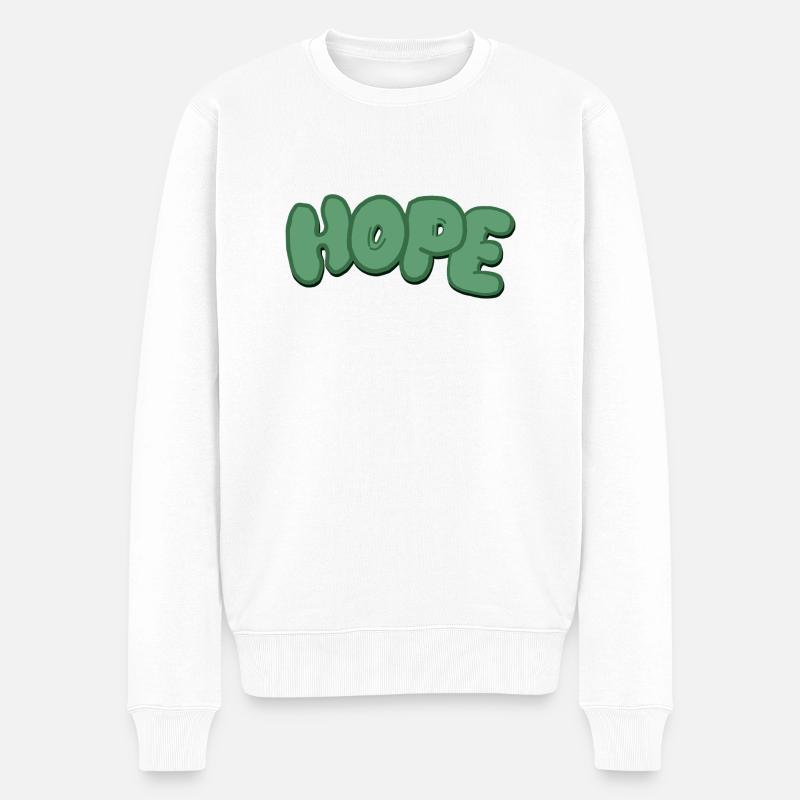 hope - Männer Premium Bio Pullover - Weiß