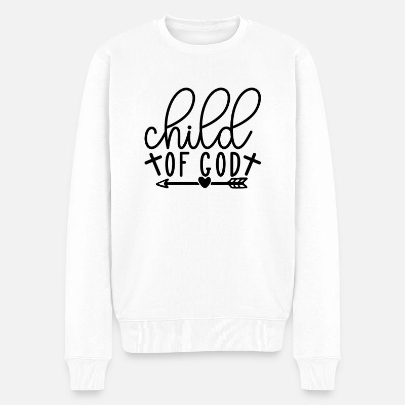 Child Of God - Männer Premium Bio Pullover - Weiß