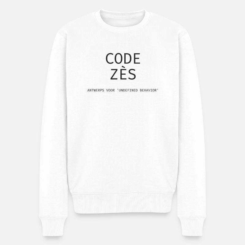 Antwerpen: "Code Zès!" – Tech Dialect Shirt - Männer Premium Bio Pullover - Weiß