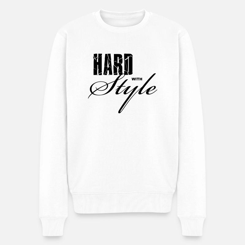Hard with Style - Pull Premium bio Homme - blanc