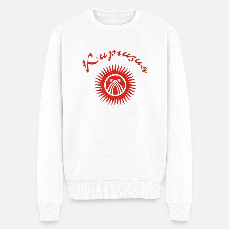 Киргизия / Kirgisien 1 - Männer Premium Bio Pullover - Weiß