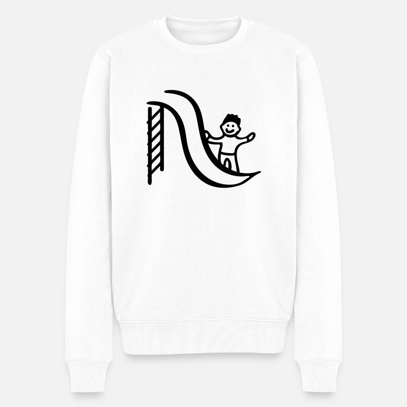 Faites glisser avec l'enfant - Pull Premium bio Homme - blanc