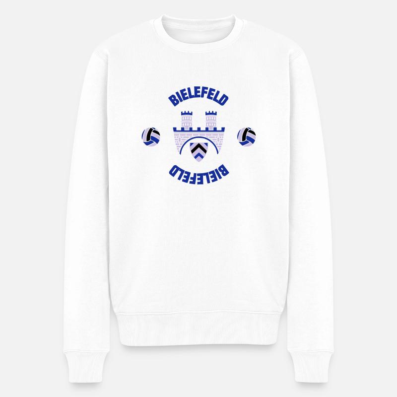 Bielefeld (ID: 001013) - Männer Premium Bio Pullover - Weiß