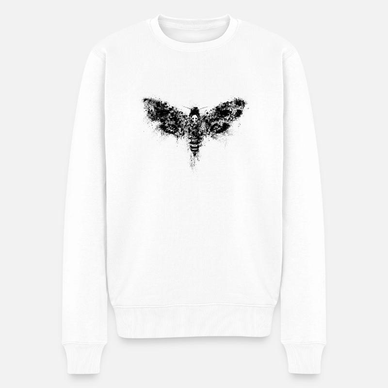 moth - Männer Premium Bio Pullover - Weiß