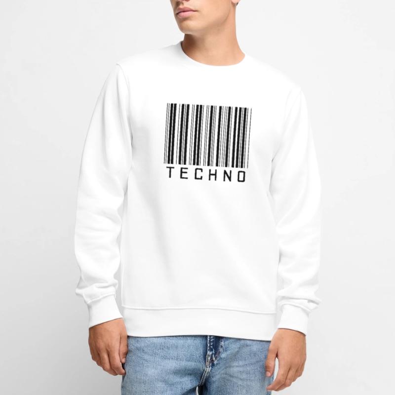 Techno Barcode Männer Premium Bio Pullover