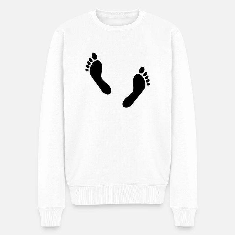 Füße - Männer Premium Bio Pullover - Weiß