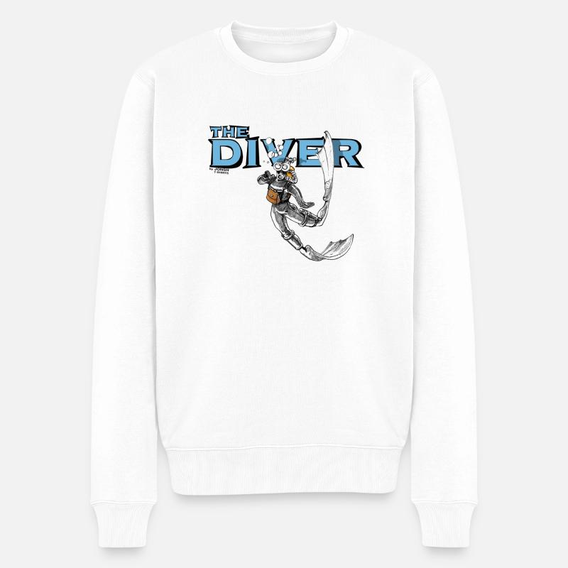 the_diver - Männer Premium Bio Pullover - Weiß