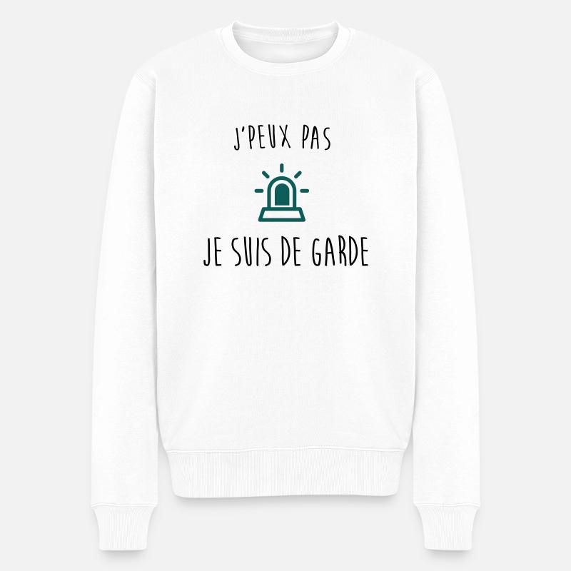 j'peux pas j'suis de garde - Pull Premium bio Homme - blanc