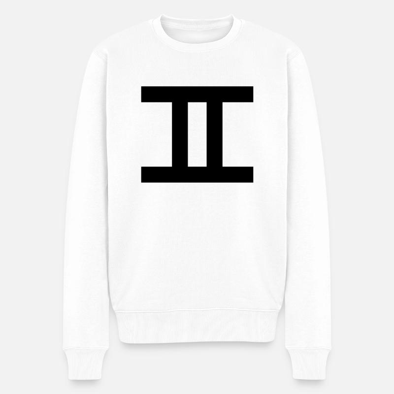 zahl_2_roemisch - Männer Premium Bio Pullover - Weiß