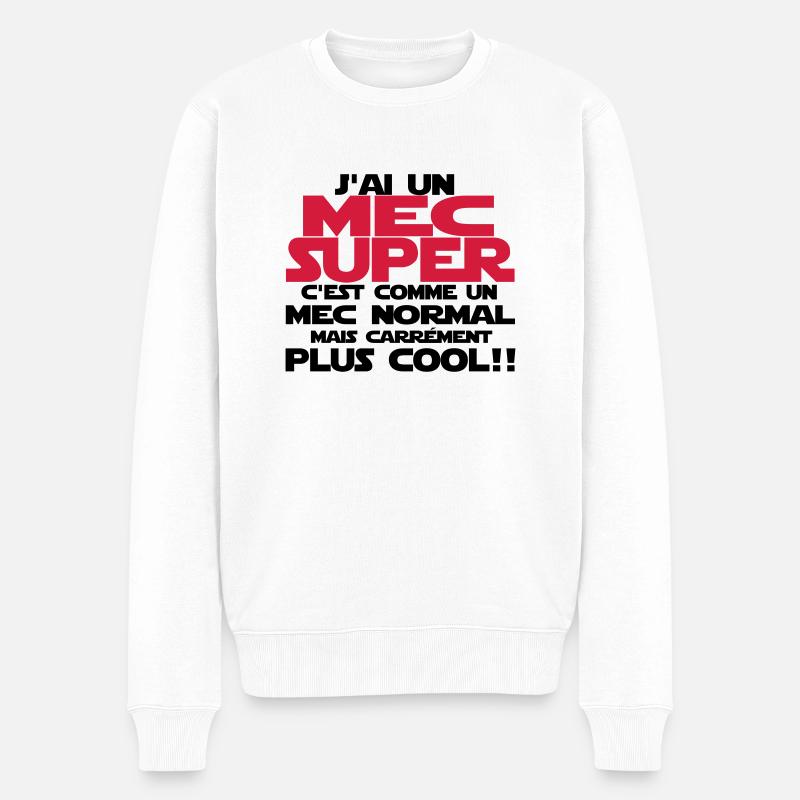 j'ai un mec super - Pull Premium bio Homme - blanc