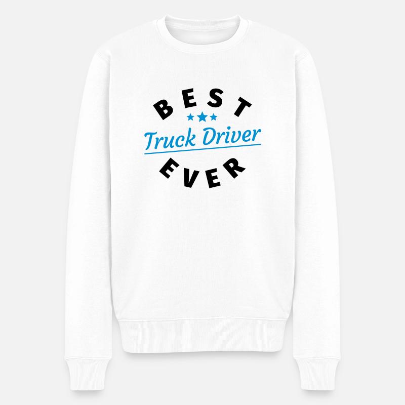 LKW-Fahrer Trucker - Männer Premium Bio Pullover - Weiß