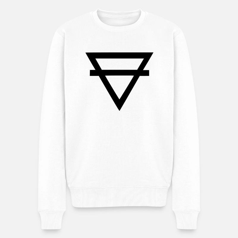 erde - symbol - Männer Premium Bio Pullover - Weiß