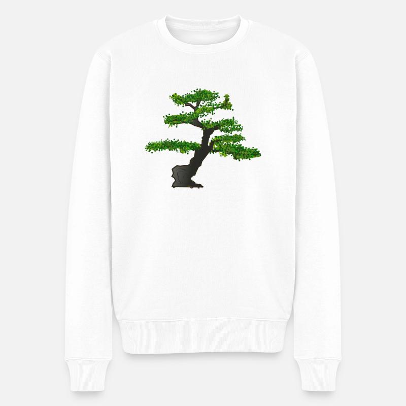 Bonsai - Männer Premium Bio Pullover - Weiß