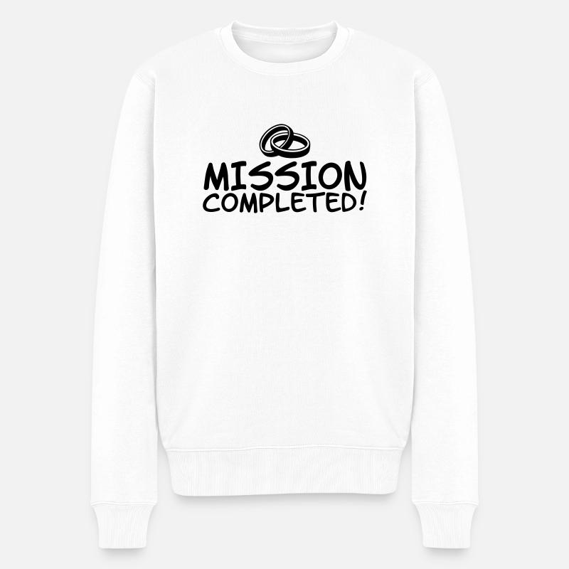 Mission completed - Männer Premium Bio Pullover - Weiß