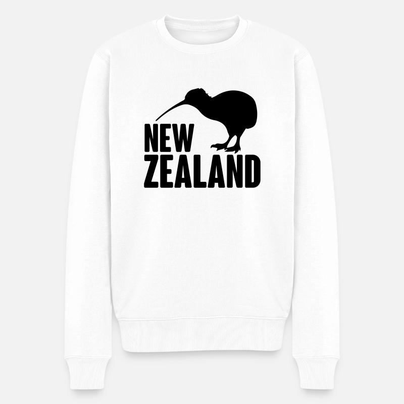 New Zealand Silhouette - Männer Premium Bio Pullover - Weiß
