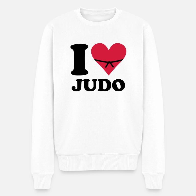 i love judo - Pull Premium bio Homme - blanc