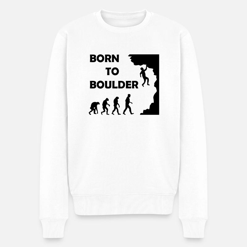 born_to_boulder - Pull Premium bio Homme - blanc