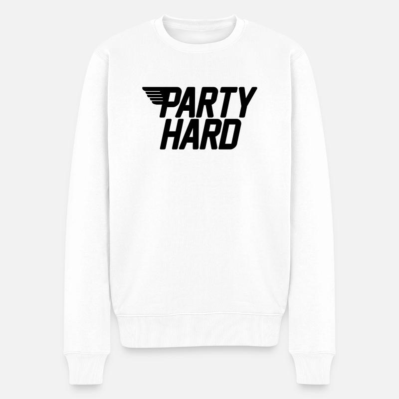 party hard - Pull Premium bio Homme - blanc