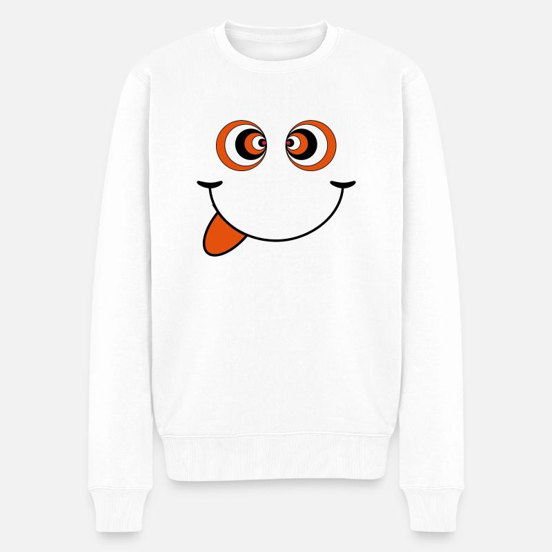 psychedelisch smiley - Männer Premium Bio Pullover - Weiß