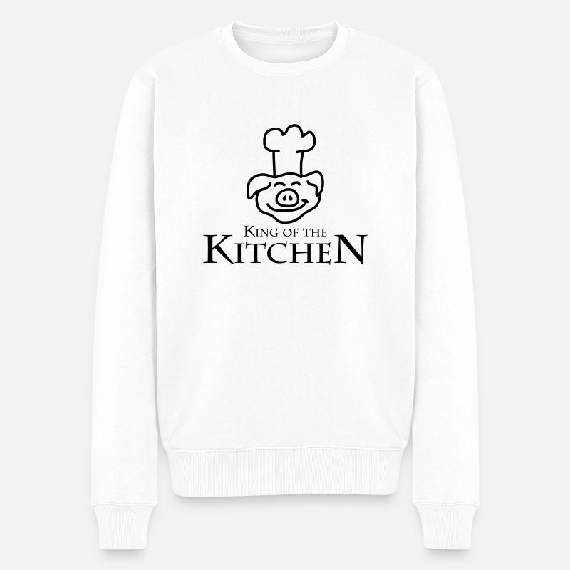 King Of The Kitchen - Männer Premium Bio Pullover - Weiß