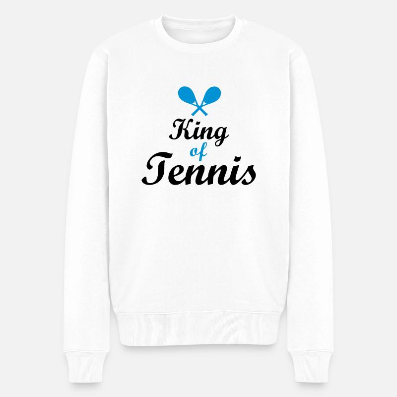 tennis humor - Männer Premium Bio Pullover - Weiß