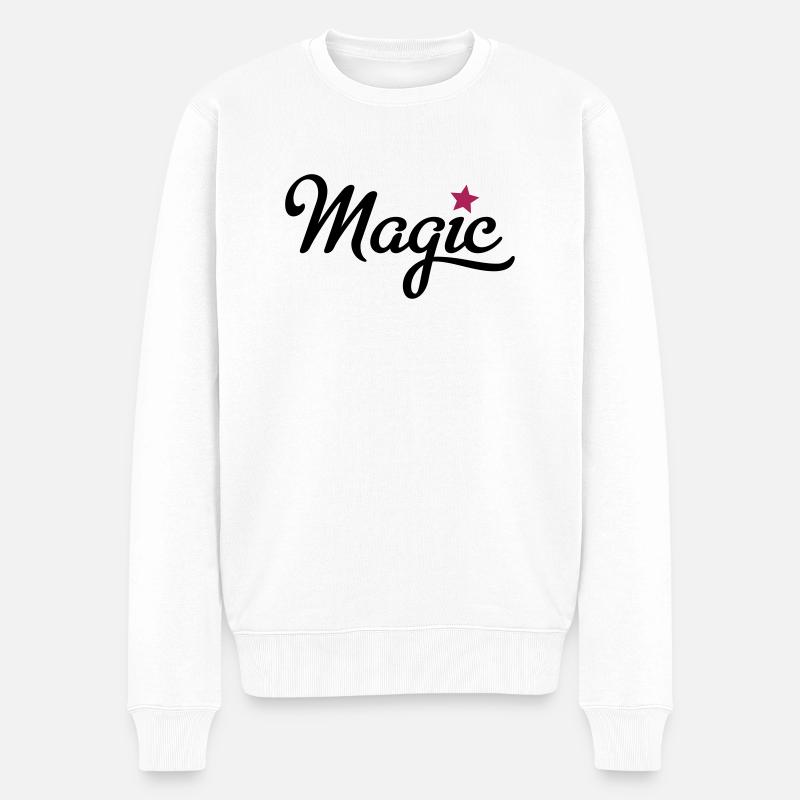 magic - Männer Premium Bio Pullover - Weiß