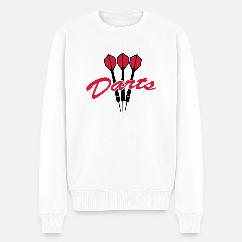 Darts Logo - Männer Premium Bio Pullover - Weiß