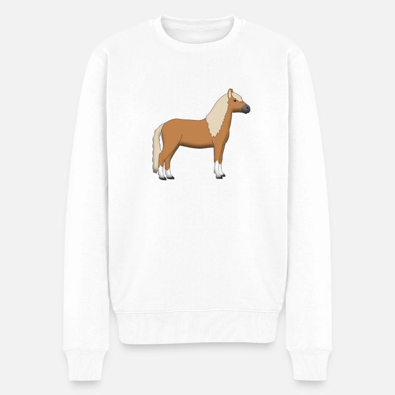 Haflinger - Männer Premium Bio Pullover - Weiß