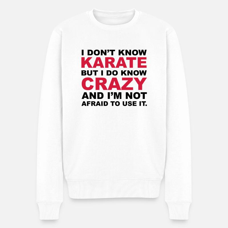 Crazy - Männer Premium Bio Pullover - Weiß