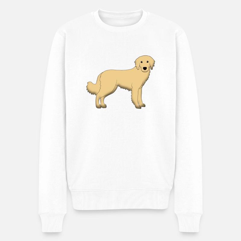hovawart_blond - Männer Premium Bio Pullover - Weiß