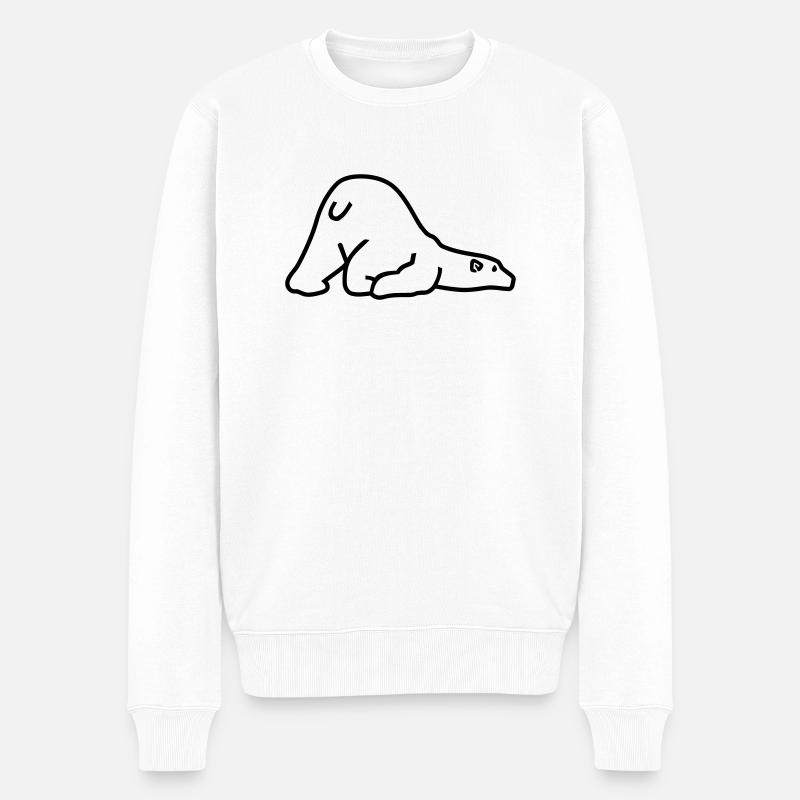 Eisbär - Männer Premium Bio Pullover - Weiß