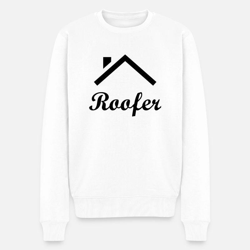 Couvreur / Toit / Bricolage / Bâtiment / Réparer - Pull Premium bio Homme - blanc