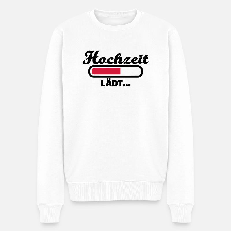 Hochzeit - Männer Premium Bio Pullover - Weiß
