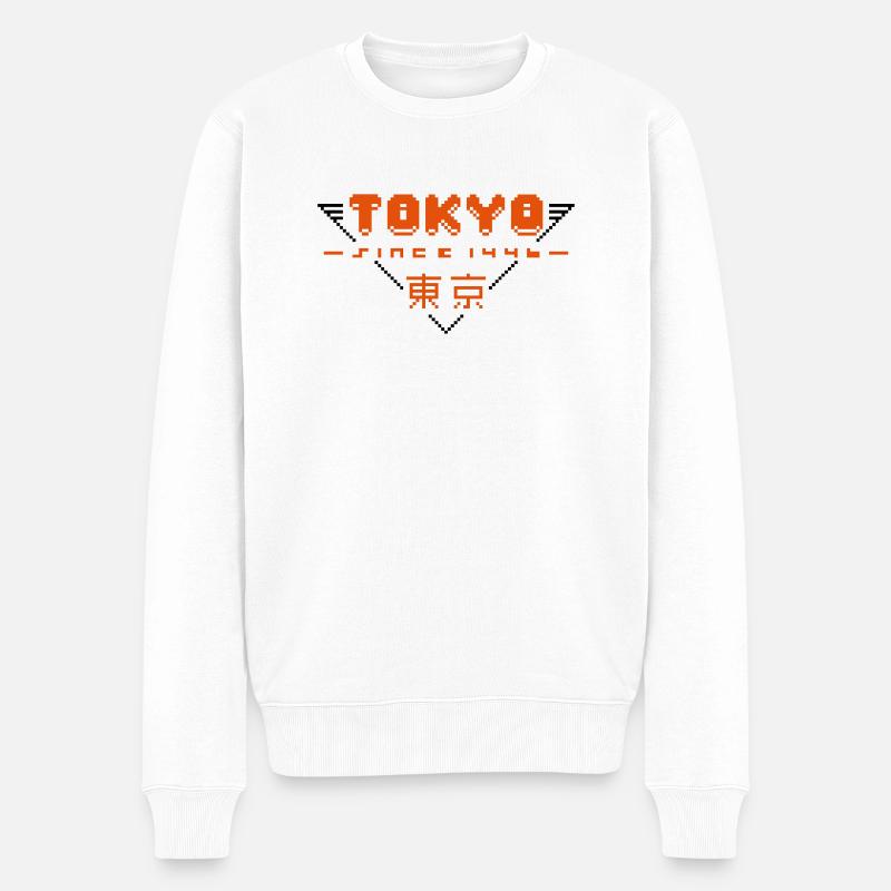pixel tokyo - Pull Premium bio Homme - blanc