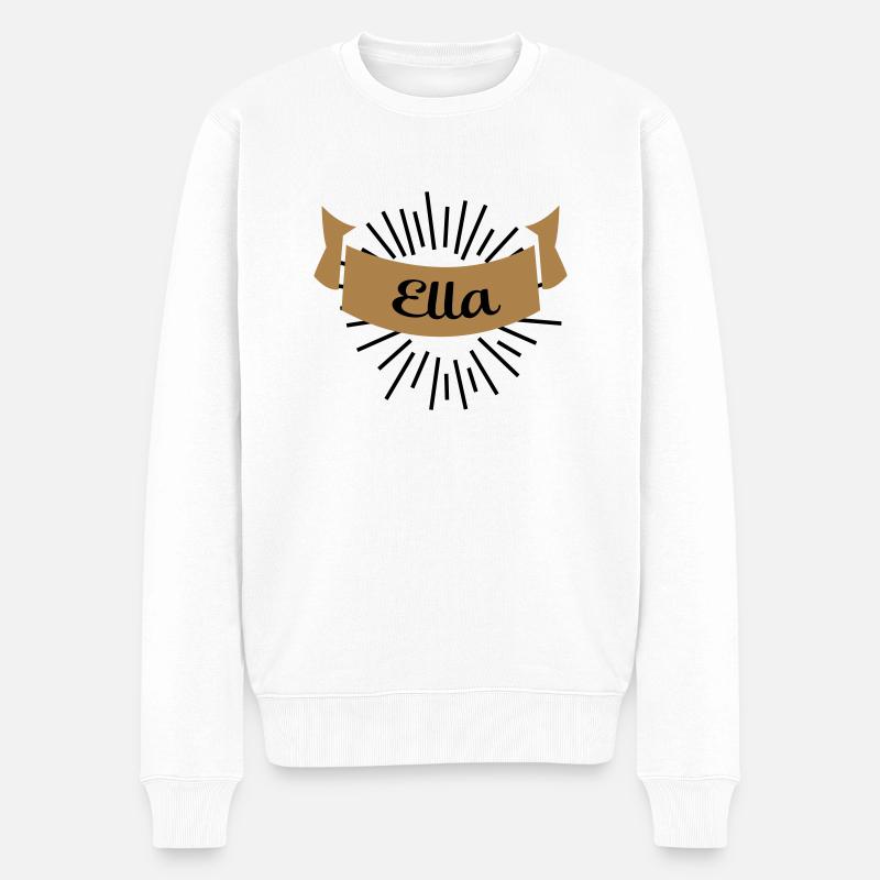 ella - Männer Premium Bio Pullover - Weiß