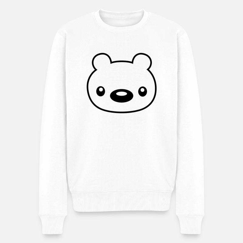 ours en peluche tête - Pull Premium bio Homme - blanc