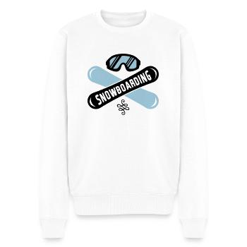 snowboarding boards - Männer Premium Bio Pullover - Weiß - Vorne - Thijin (182cm)