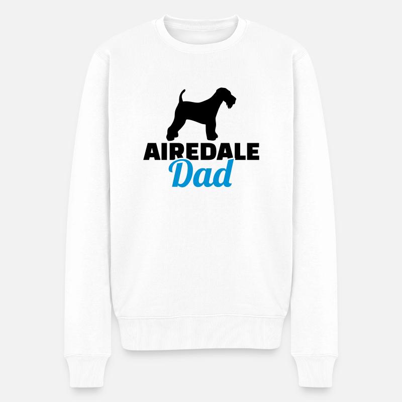 Airedale Terrier - Pull Premium bio Homme - blanc