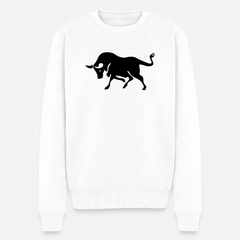 stier - Männer Premium Bio Pullover - Weiß