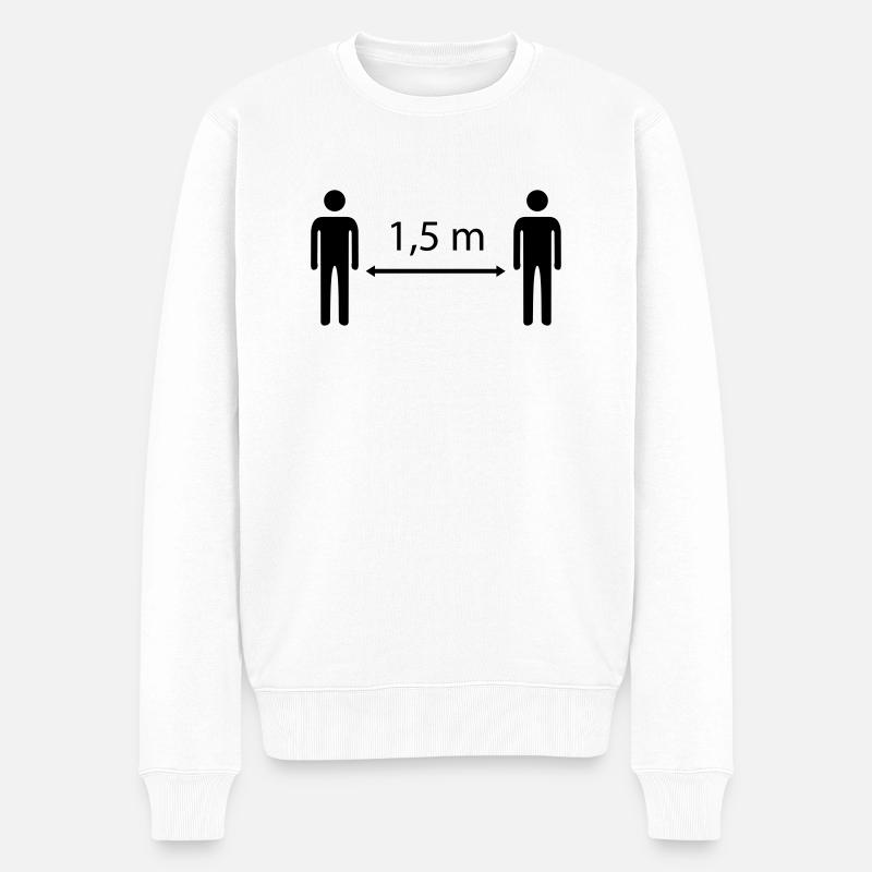 Abstand - Männer Premium Bio Pullover - Weiß