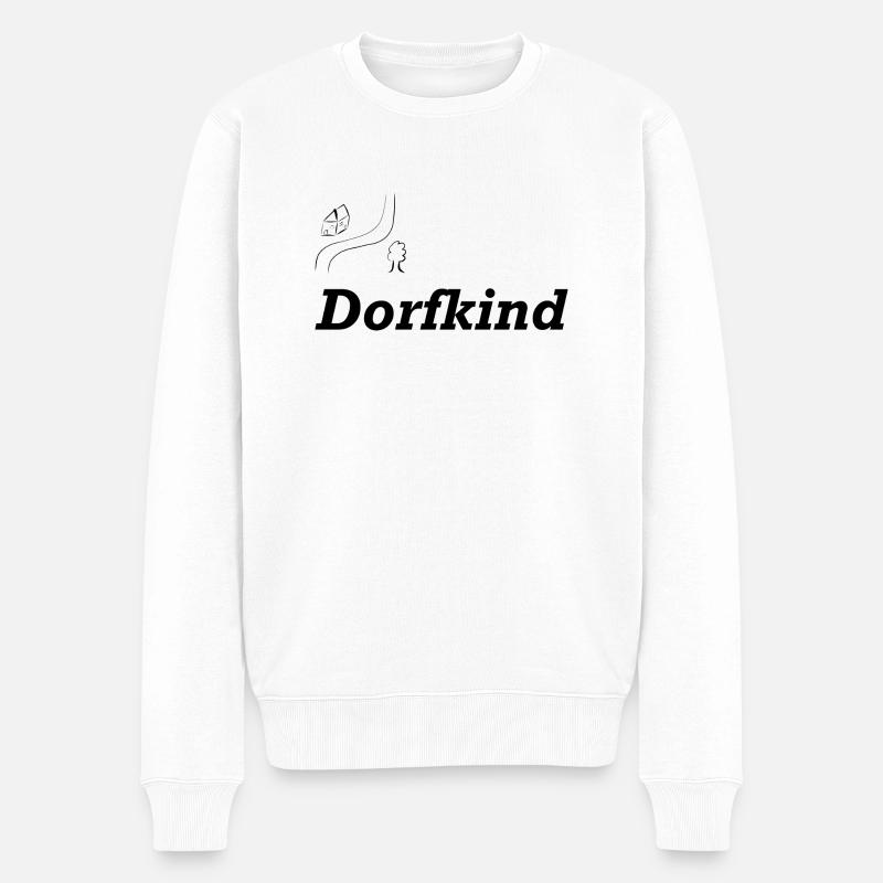 Dorfkind - Männer Premium Bio Pullover - Weiß