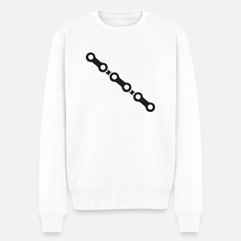Fahrrad Kette - Männer Premium Bio Pullover - Weiß