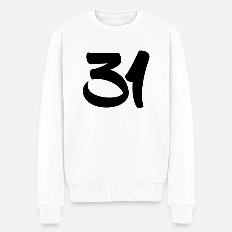 31 - Männer Premium Bio Pullover - Weiß