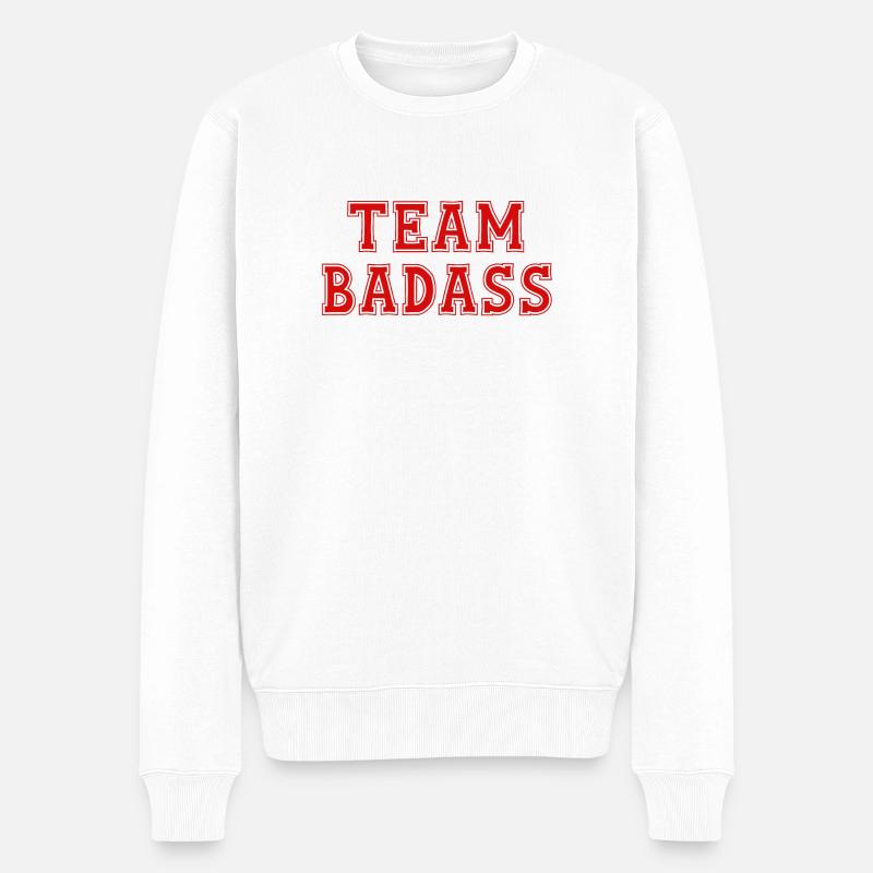 TEAM BADASS - Männer Premium Bio Pullover - Weiß